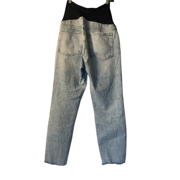 Old Navy OG Straight Full Panel Maternity Light Wash Jeans Size 6 Distressed - Picture 3 of 16